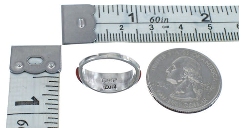 Multicolor Inlay Native American Sterling Silver Ring Size 4-1/2 AX125196