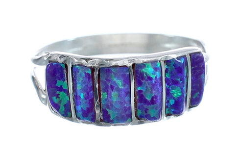 Purple Opal Authentic Sterling Silver Zuni Ring Size 6-1/2 AX125213
