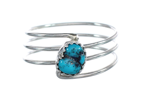 Native American Navajo Sterling Silver Turquoise Ring Size 7-3/4 AX125238