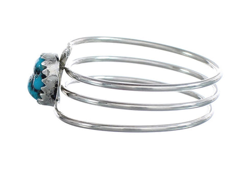 Native American Navajo Sterling Silver Turquoise Ring Size 7-3/4 AX125238