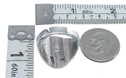 Native American Navajo Turquoise Sterling Silver Bear Paw Jewelry Ring Size 10 AX125298