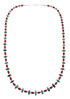 Native American Navajo Turquoise and Coral Bead Sterling Silver Necklace JX125510