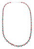 Native American Navajo Turquoise and Coral Bead Sterling Silver Necklace JX125511