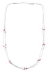 Native American Coral Hand Strung Liquid Silver 3-Strand Necklace JX125529