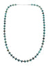 Native American Turquoise Bead And Sterling Silver Necklace JX125525