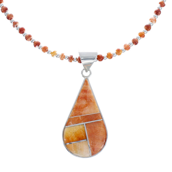 Navajo Oyster Shell Genuine Sterling Silver Bead Necklace Set JX125539