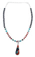 Native American Multicolor Inlay And Sterling Silver Bead Necklace Set JX125542