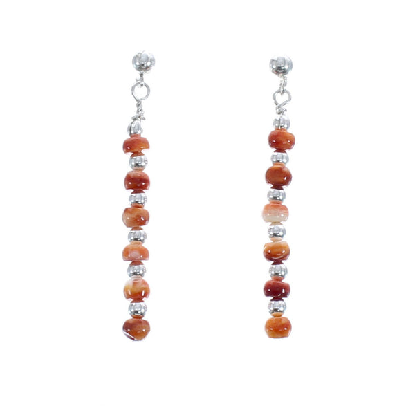 Genuine Sterling Silver Oyster Shell Bead Post Dangle Earrings JX125548