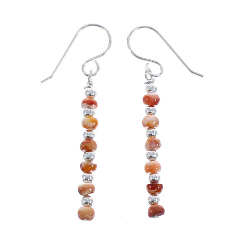 Genuine Sterling Silver Oyster Shell Bead Hook Dangle Earrings JX125556