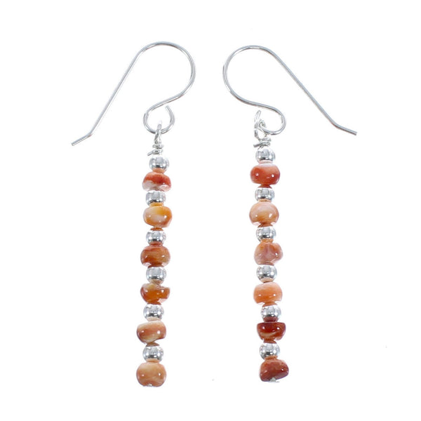 Genuine Sterling Silver Oyster Shell Bead Hook Dangle Earrings JX125556