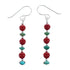 Southwest Sterling Silver Turquoise and Coral Bead Hook Dangle Earrings JX125558