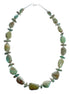 Native American Sterling Silver Turquoise Bead Necklace AX125584