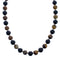Native American Tiger Eye And Onyx Sterling Silver Bead Necklace AX125577