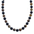 Native American Tiger Eye And Onyx Sterling Silver Bead Necklace AX125577