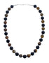 Native American Tiger Eye And Onyx Sterling Silver Bead Necklace AX125577