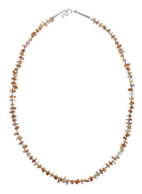 Native American Oyster Shell Authentic Sterling Silver Bead Necklace AX125578