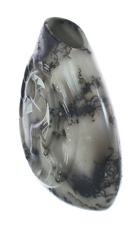 Navajo Hand Crafted Kokopelli Horse Hair Pot JX125605