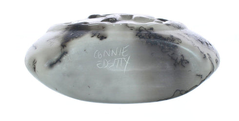 Navajo Hand Crafted Kokopelli Horse Hair Pot JX125605