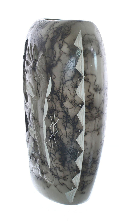 Navajo Hand Crafted Kachina Figure Horse Hair Pot JX125590