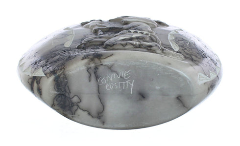 Navajo Hand Crafted Kachina Figure Horse Hair Pot JX125590