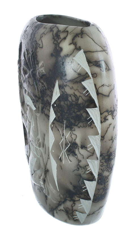 Navajo Hand Crafted Kachina Figure Horse Hair Pot JX125592