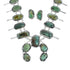 Kingman Turquoise Sterling Silver Navajo Naja Squash Blossom Necklace And Earrings Set AX125653