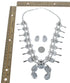 Kingman Turquoise Sterling Silver Navajo Naja Squash Blossom Necklace And Earrings Set AX125653