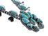 Kingman Turquoise Sterling Silver Navajo Naja Squash Blossom Necklace And Earrings Set AX125648