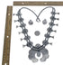 Kingman Turquoise Sterling Silver Navajo Naja Squash Blossom Necklace And Earrings Set AX125648