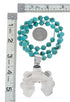 Navajo Sterling Silver Turquoise Naja Bead Necklace Set AX125621