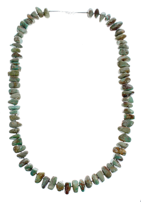 Native American Sterling Silver Kingman Turquoise Bead Necklace AX125631