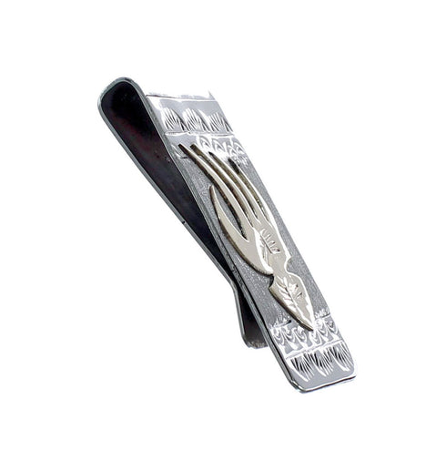 Native American Bear Paw Sterling Silver And 12KGF Money Clip AX126672