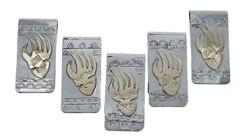 Native American Bear Paw Sterling Silver And 12KGF Money Clip AX126672