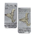 Native American Navajo Genuine Sterling Silver And 12KGF Cow Skull Money Clip AX126685