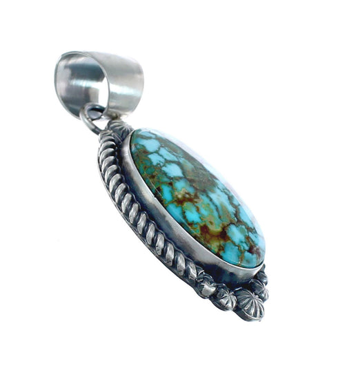 Native American Navajo Genuine Sterling Silver And Turquoise Pendant JX126609