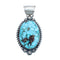 Native American Navajo Genuine Sterling Silver And Turquoise Pendant JX126612