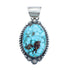 Native American Navajo Genuine Sterling Silver And Turquoise Pendant JX126612