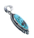 Native American Navajo Genuine Sterling Silver And Turquoise Pendant JX126612
