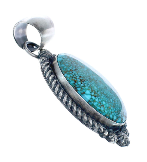 Native American Navajo Genuine Sterling Silver And Turquoise Pendant JX126613
