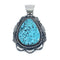 Native American Navajo Genuine Sterling Silver And Turquoise Pendant JX126607
