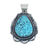 Native American Navajo Genuine Sterling Silver And Turquoise Pendant JX126607