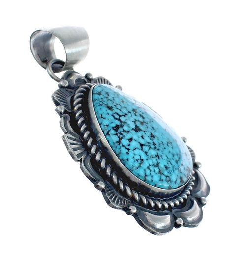 Native American Navajo Genuine Sterling Silver And Turquoise Pendant JX126607