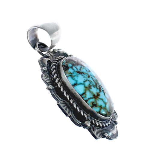 Native American Navajo Genuine Sterling Silver And Turquoise Pendant JX126608