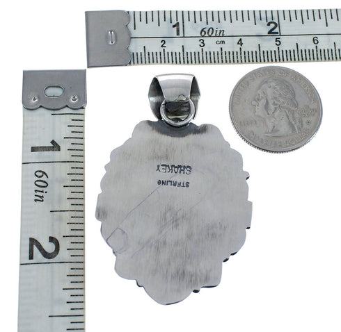 Native American Navajo Genuine Sterling Silver And Turquoise Pendant JX126608