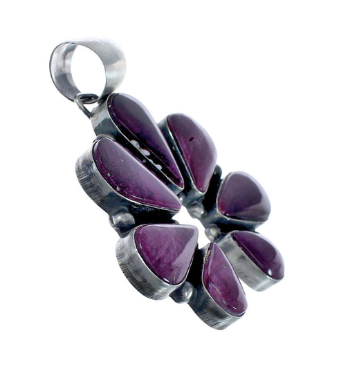 Purple Oyster Shell Navajo Authentic Sterling Silver Pendant JX126600