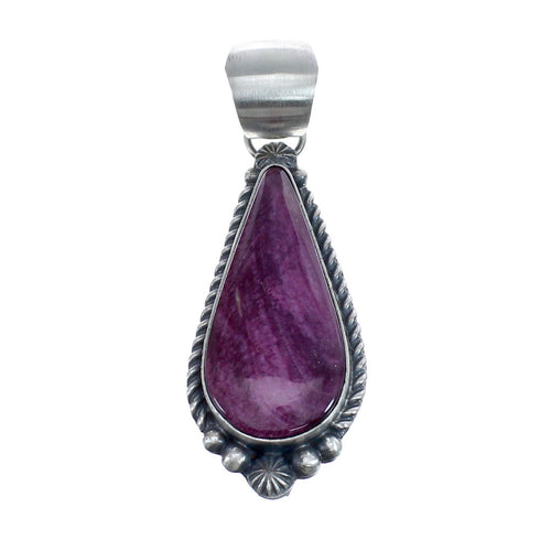 Authentic Navajo Purple Oyster Shell Sterling Silver Pendant JX126624