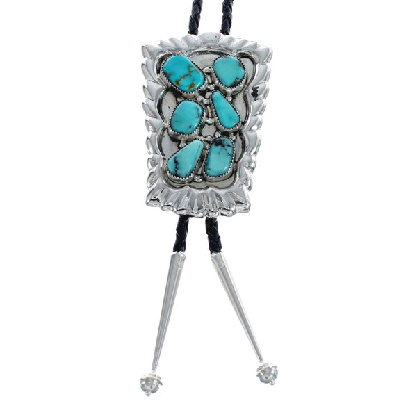 Native American Navajo Turquoise Sterling Silver Bolo Tie JX126516