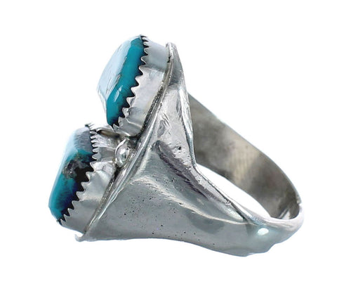 Turquoise Navajo Genuine Sterling Silver Ring Size 10-3/4 JX126550