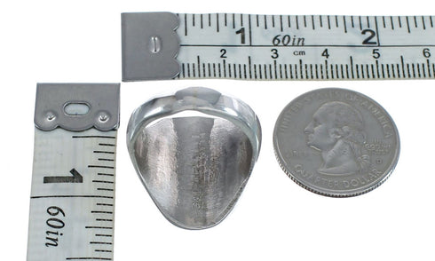 Turquoise Navajo Genuine Sterling Silver Ring Size 10-3/4 JX126550