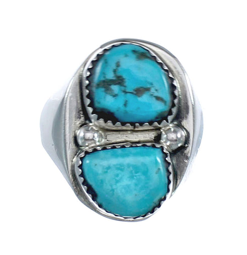 Turquoise Navajo Genuine Sterling Silver Ring Size 11-1/2 JX126551